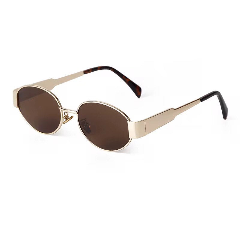 Oval Sunglasses UV400 Protection Metal Frame Women Classic Vintage
