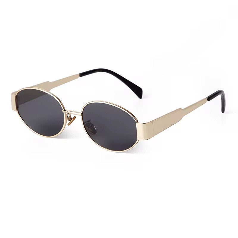Oval Sunglasses UV400 Protection Metal Frame Women Classic Vintage