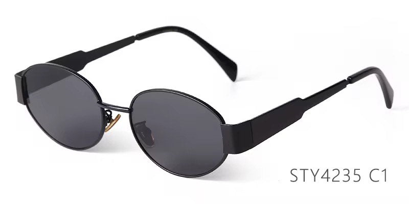 Oval Sunglasses UV400 Protection Metal Frame Women Classic Vintage