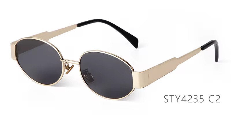 Oval Sunglasses UV400 Protection Metal Frame Women Classic Vintage