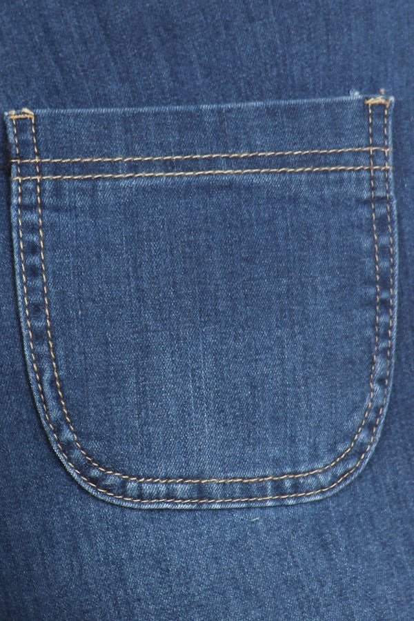 High Waist Stretch Bell Bottom with Fringed Hem Jeans